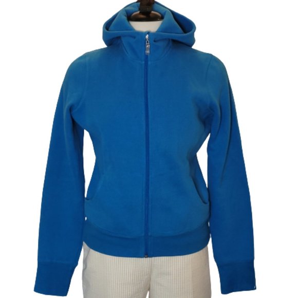 Zella Jackets & Blazers - Zella Ladies Bright Azure Blue Fleece Hoody Size L Pockets